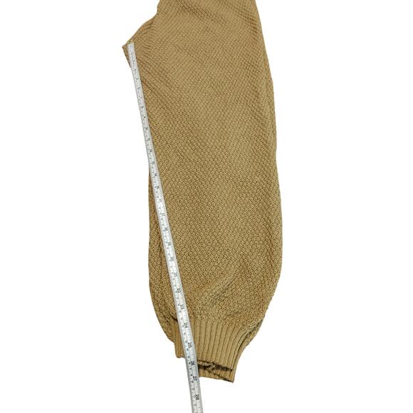 AQ-Sport Crochet Knit Cuffed Harem Pants High Waisted Cotton Blend Tan Womens M - Picture 7 of 8